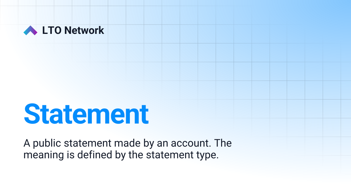 Statement | LTO Network